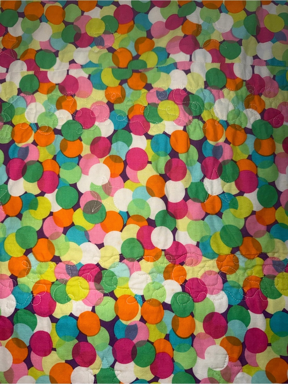 Handmade Colorful Texas Polka Dot Quilt - Picture 4 of 6